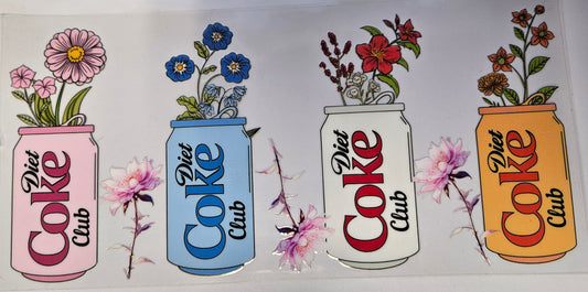 16 oz Wrap Diet Coke Cans W/ Flowers