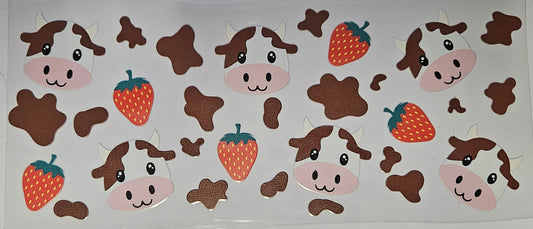 16 oz Wrap Brn Strawberry Cow Print
