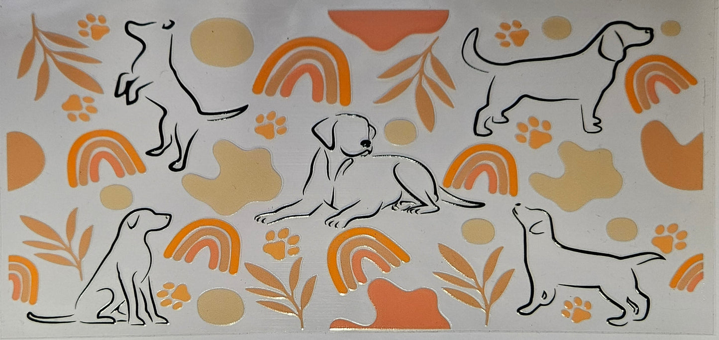 16 oz Wrap Orange Rainbow Dog