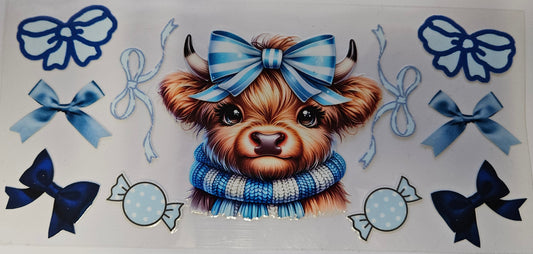 16 oz Wrap Blue Plaid Cow