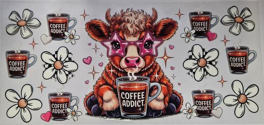 16 oz Wrap Coffee Addict Cow