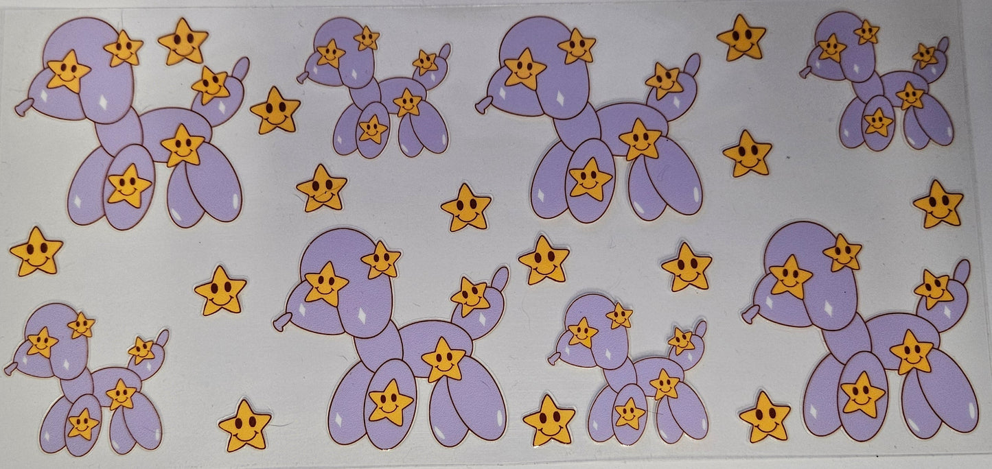 16 oz Wrap Purple Balloon Dog W/ Stars