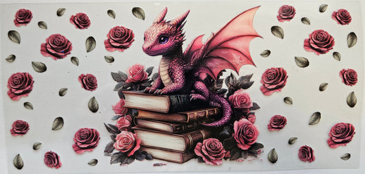 16 oz Wrap Burgundy Dragon W/ Books