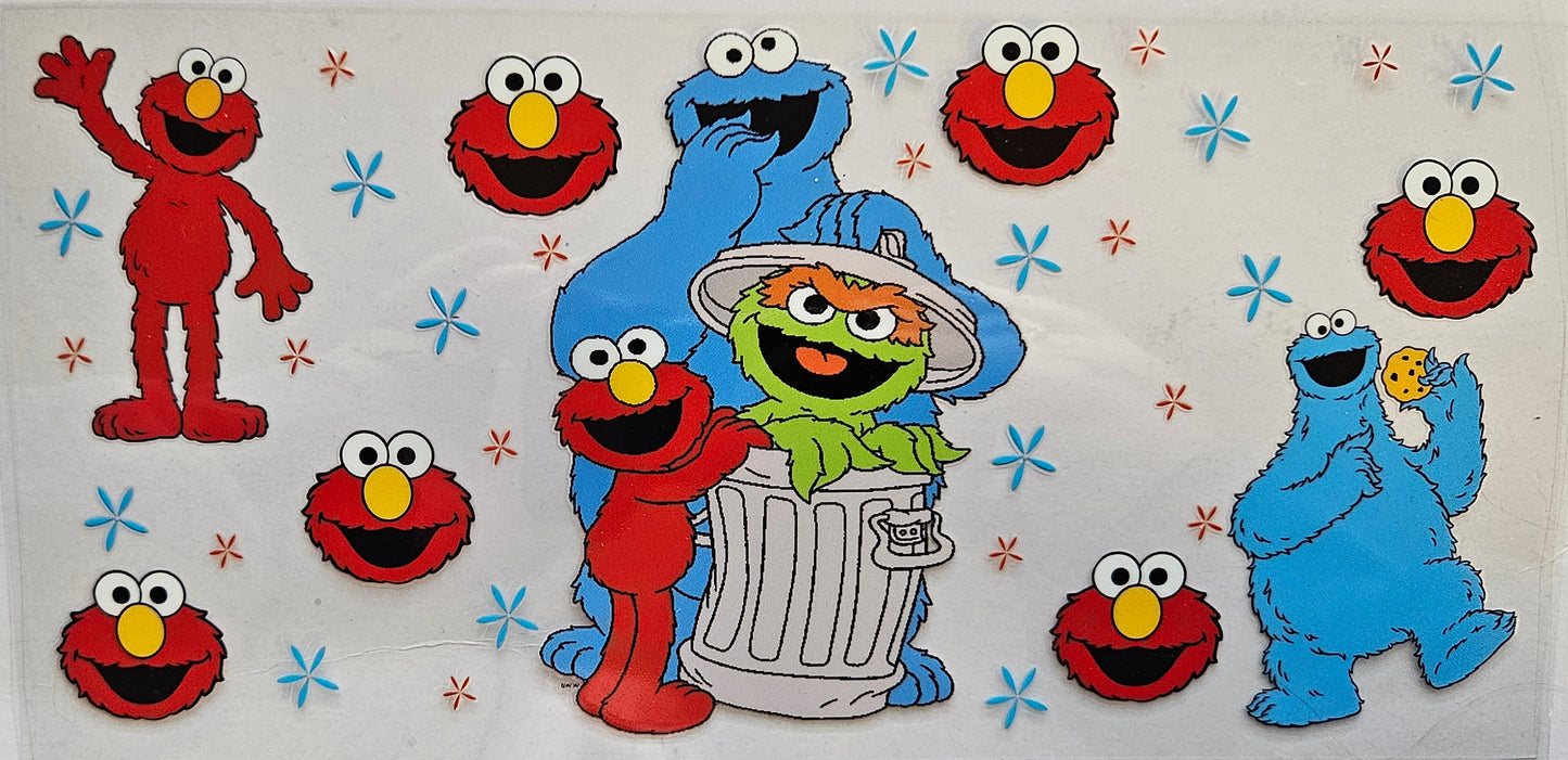 16 oz Wrap Elmo Cookie Monster W/ Trash Can
