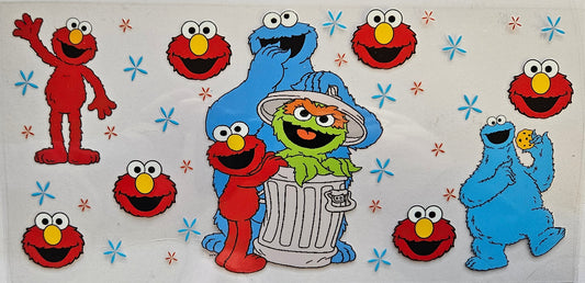 16 oz Wrap Elmo Cookie Monster W/ Trash Can