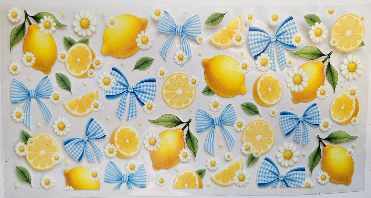 16 oz Wrap Lemon and Blue Bows