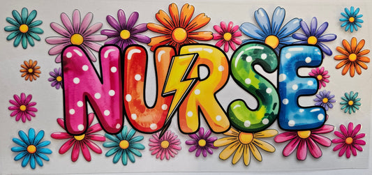 16 oz Wrap Nurse Colorful Flowers