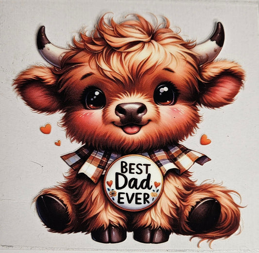 Decal Best Dad Ever Cow