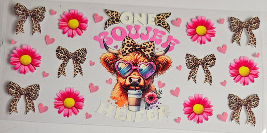 16 oz Wrap One Boujee Cow W/ Leopard Bows