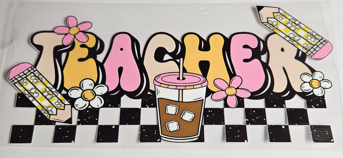 16 oz Wrap Teacher Checkered