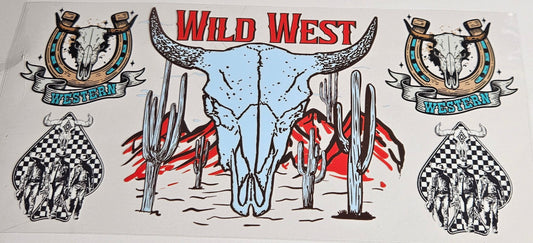 16 oz Wrap Wild West Red Cow Skull