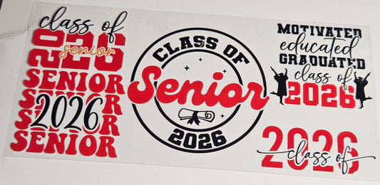 16 oz Wrap Class of 2026 Senior Red/Black