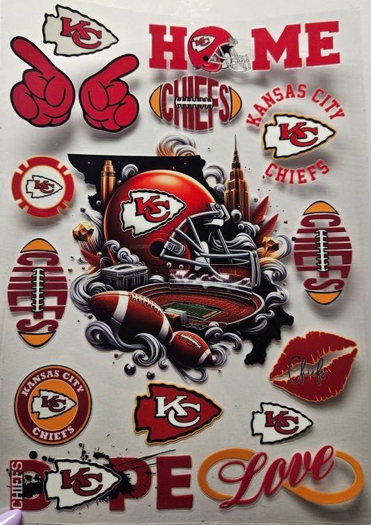 16/20 oz Decal Sheet Kansas City Football