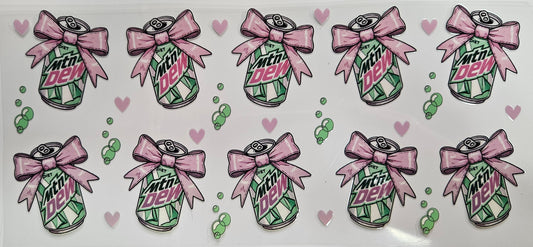 16/20 oz Wrap Mountian Dew W/ Pink Bows