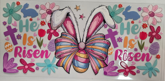 16/20 oz Wrap He is Risen Bunny Ears