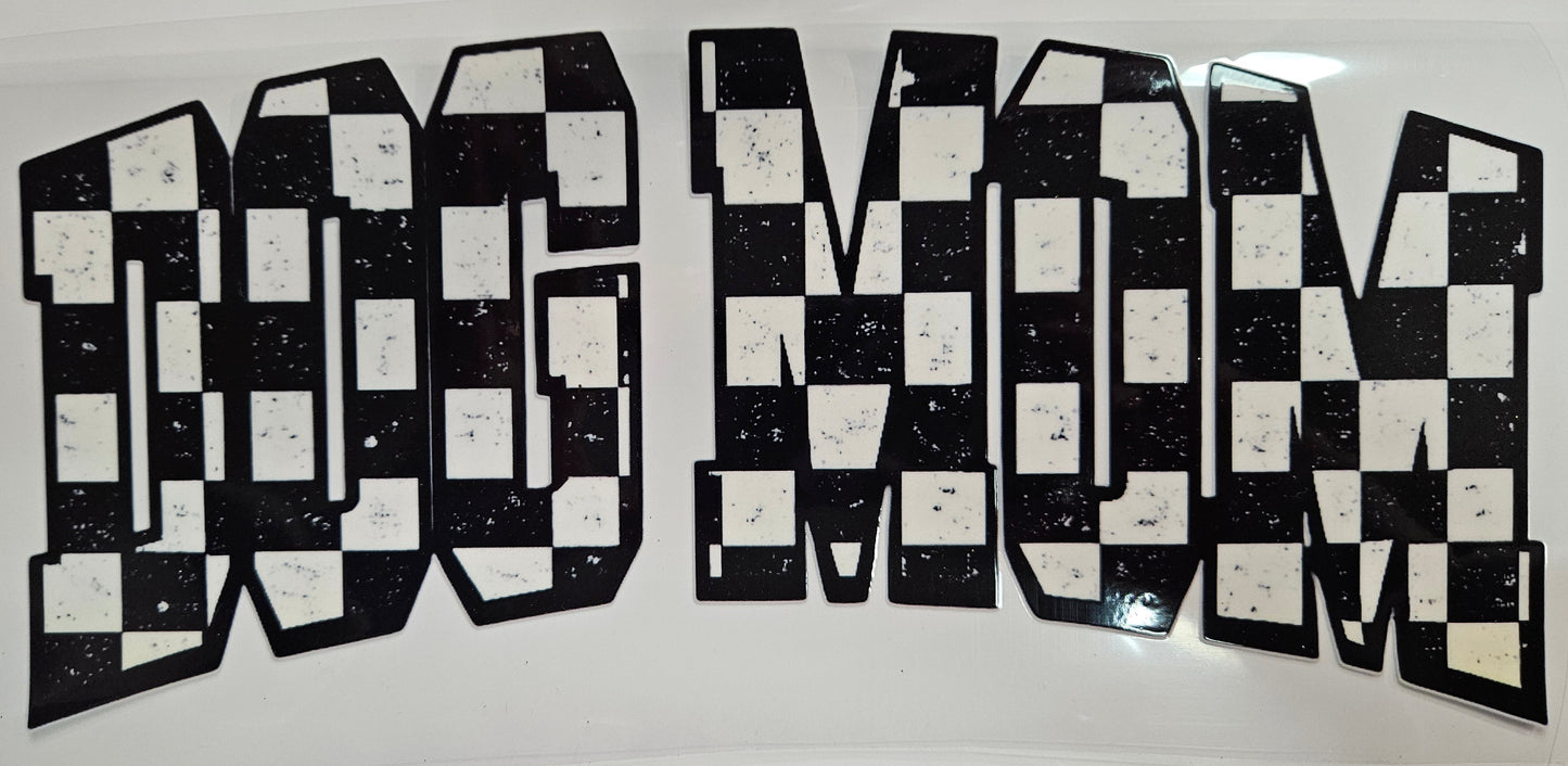 40 oz Wrap Dog Mom Checkered