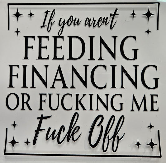 40 oz Decal If your not Feeding, Financing, or Fucking Me