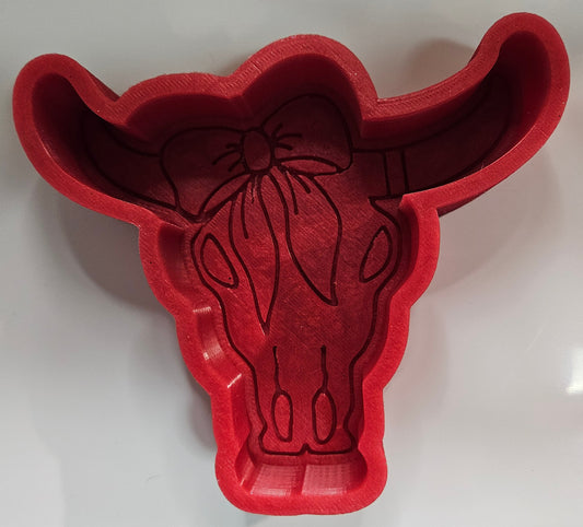 Mold Cow Skull W/ Bow