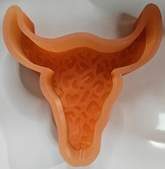 Mold Leopard Print Cow Skull