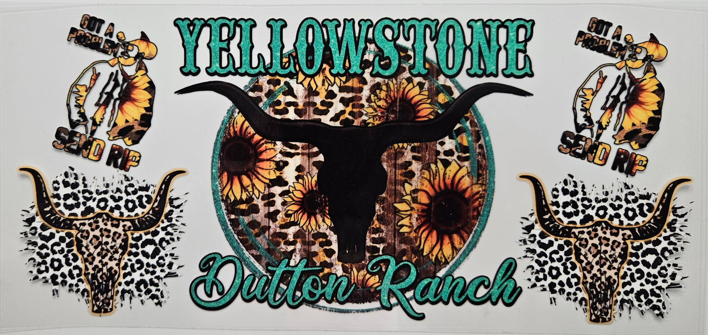 16/20 oz Wrap Yellowstone Dutton Ranch Leopard Print