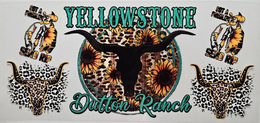 16/20 oz Wrap Yellowstone Dutton Ranch Leopard Print