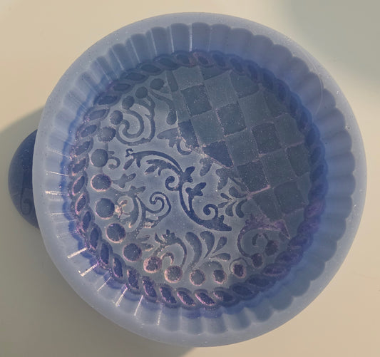 Mold Checkered Tooled Leather Circle