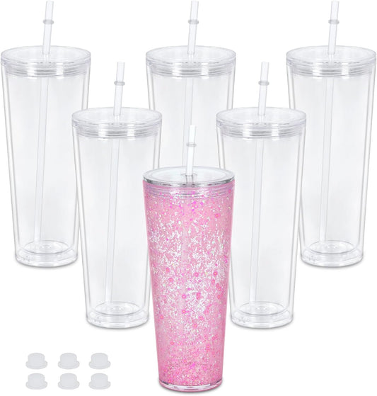 24 oz Acrylic Snow Globe Tumbler
