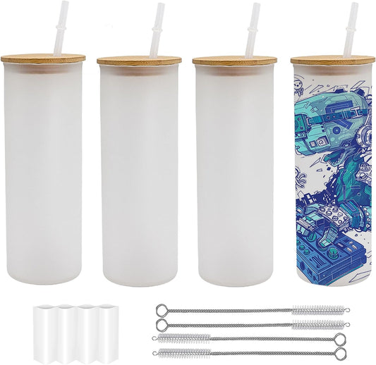 25 oz Frosted Skinny Glass Tumbler
