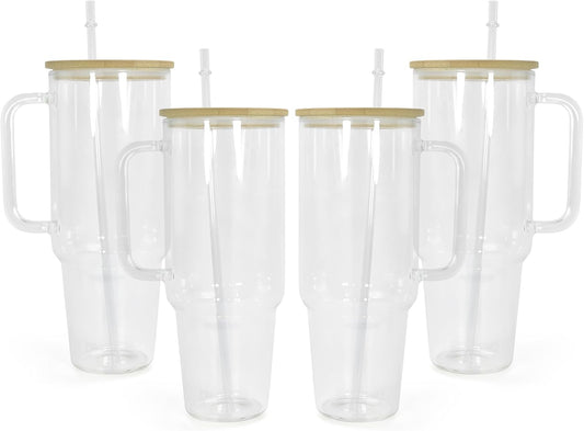 40 oz Glass Tumbler W/ Handle