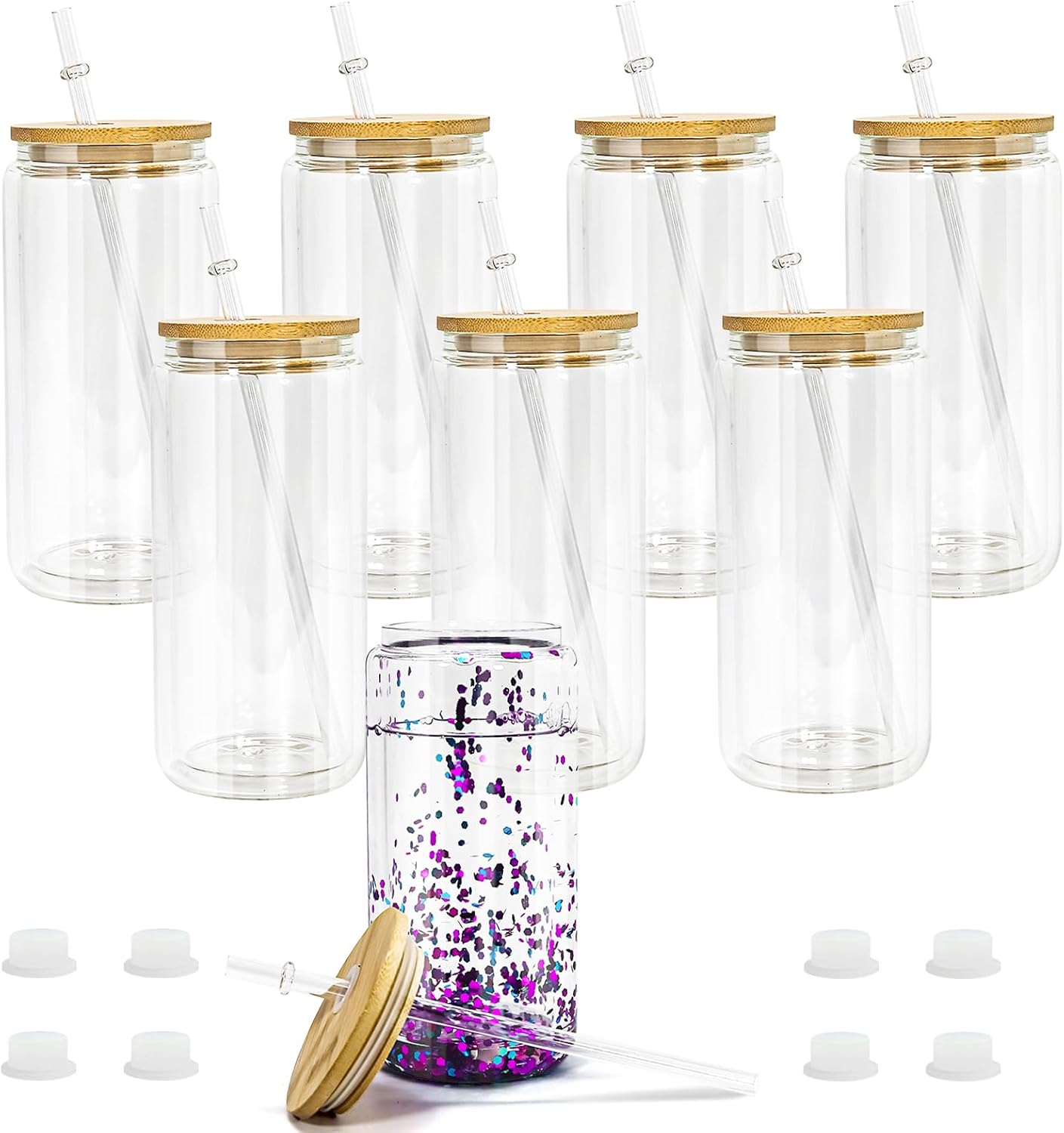 16 oz Glass Snow Globe Tumbler
