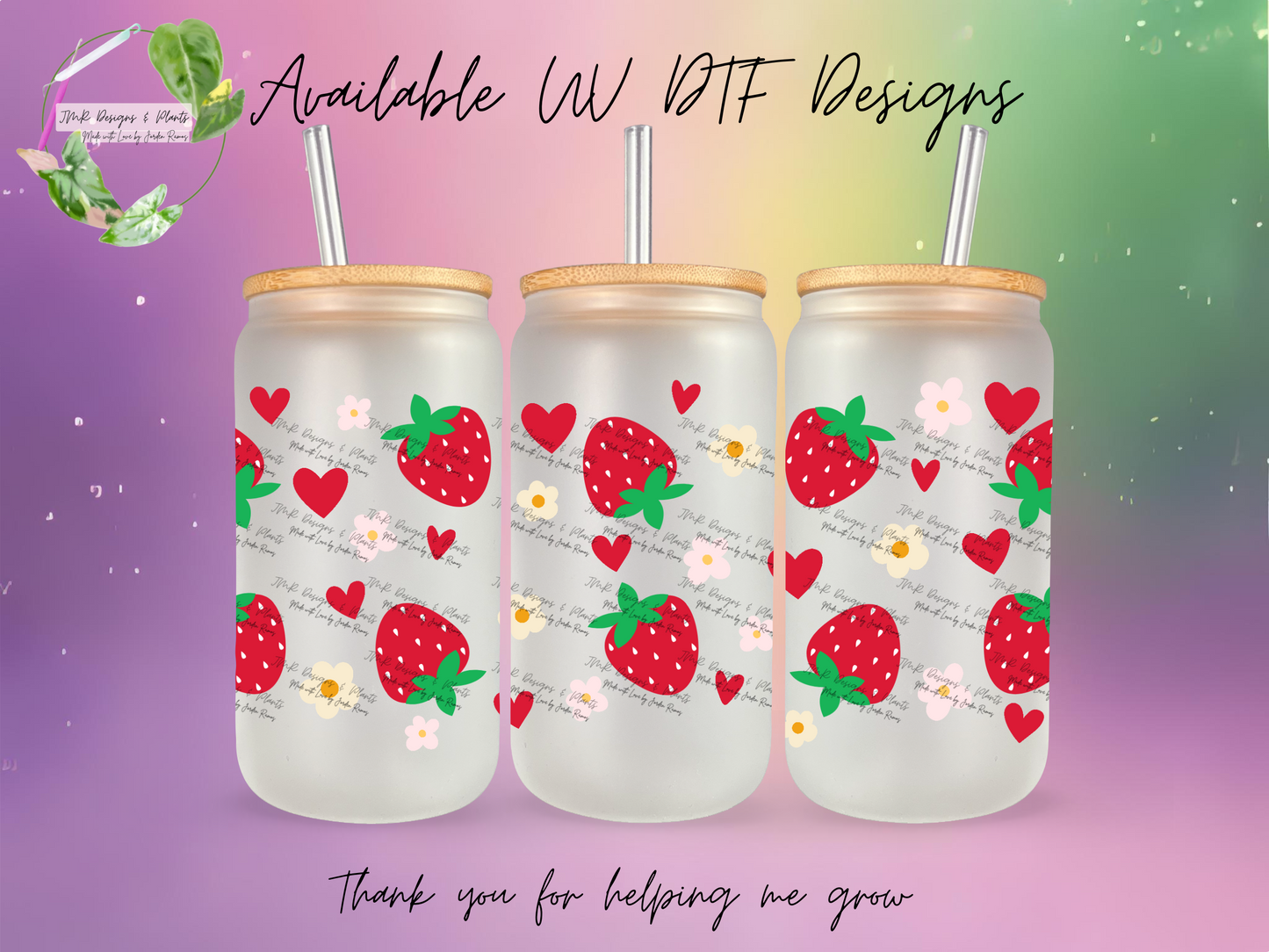 16/20 oz Wrap Strawberries W/ Flowers