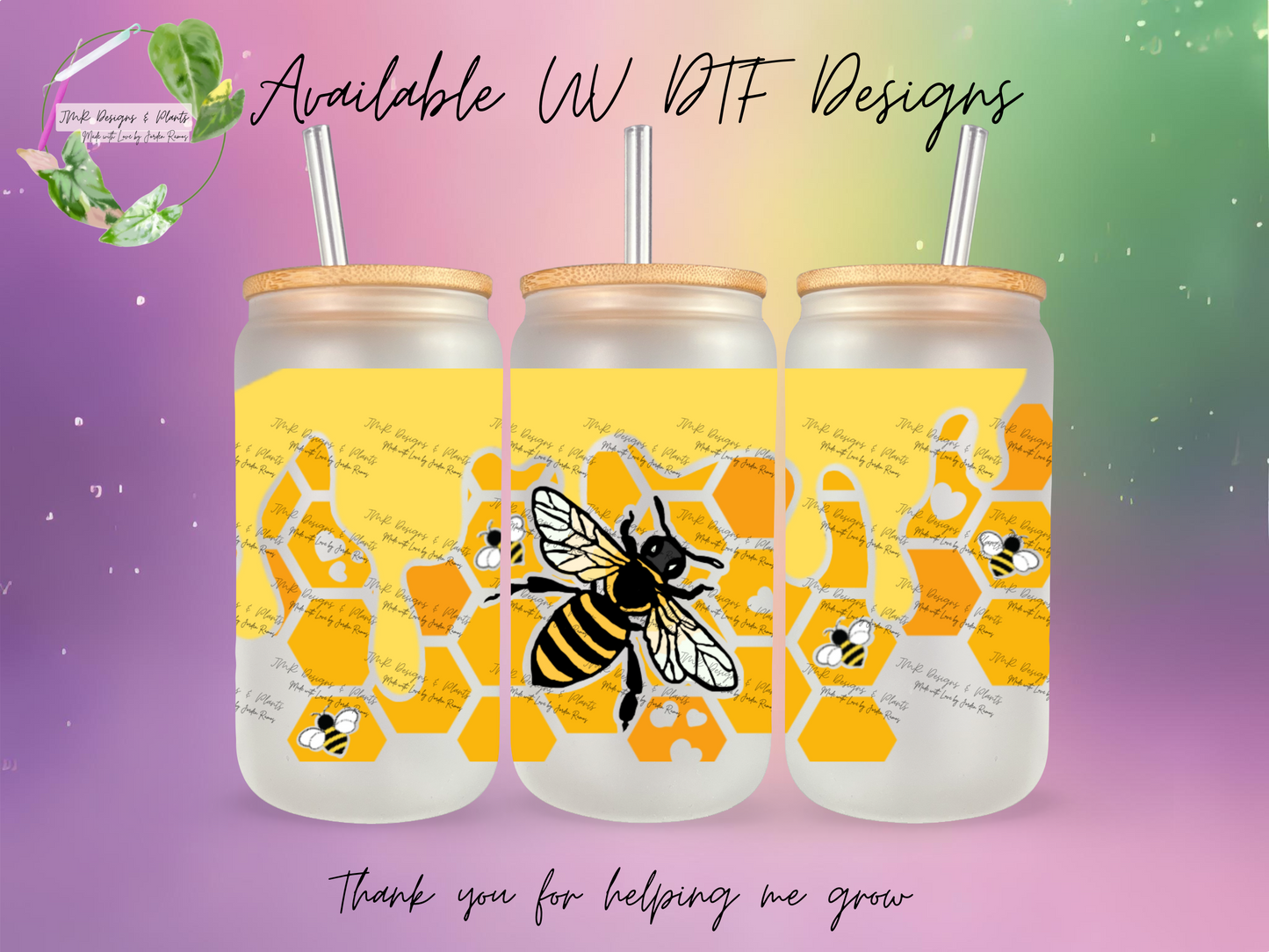 16/20 oz Wrap Bee and Honey Comb