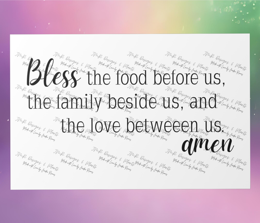 10"X8"/12"X8" Wall Decor Bless the food before us, the family beside us