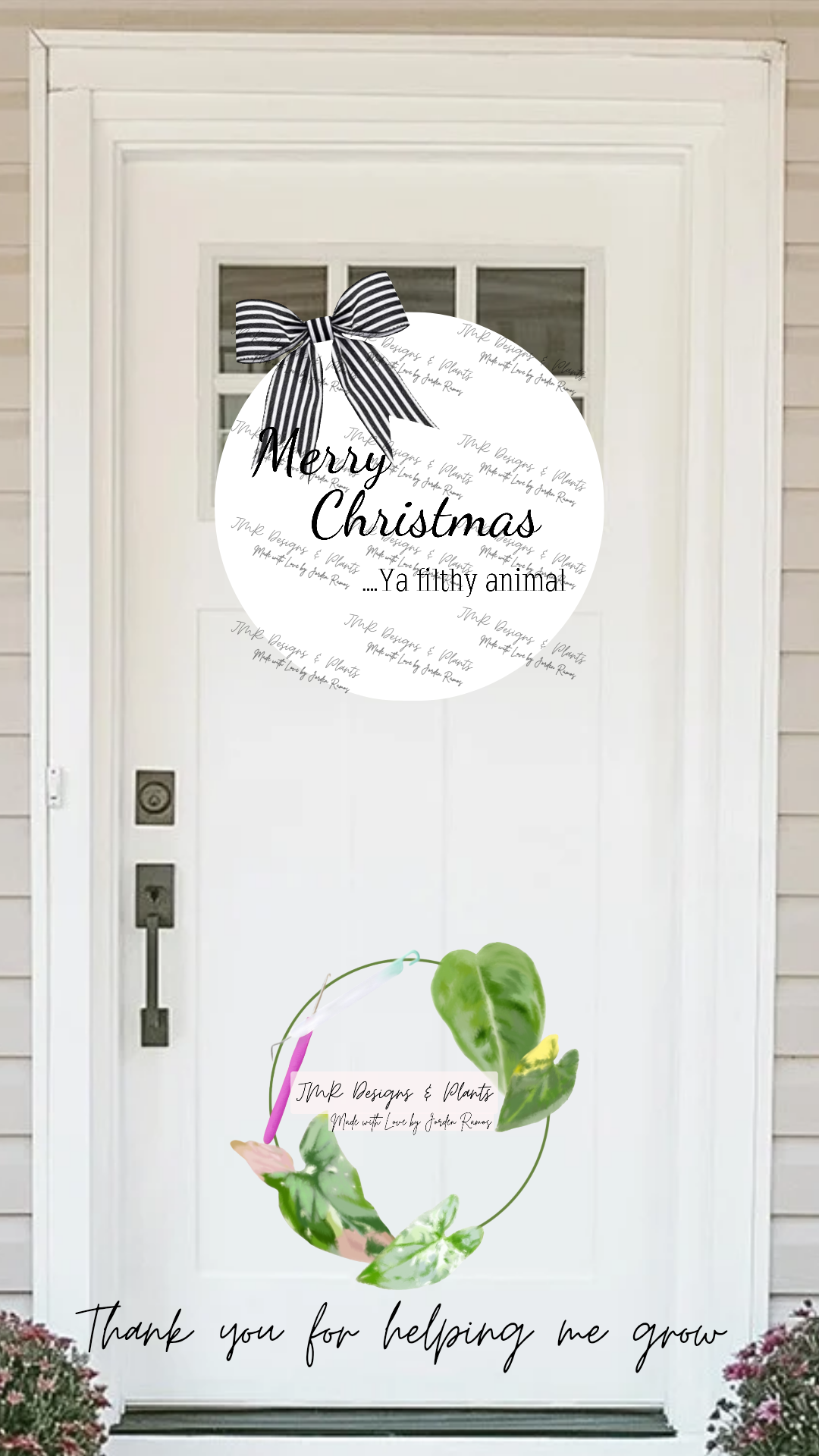 12"/14" Circle Welcome Sign Design Merry Christmas, ya filthy animals