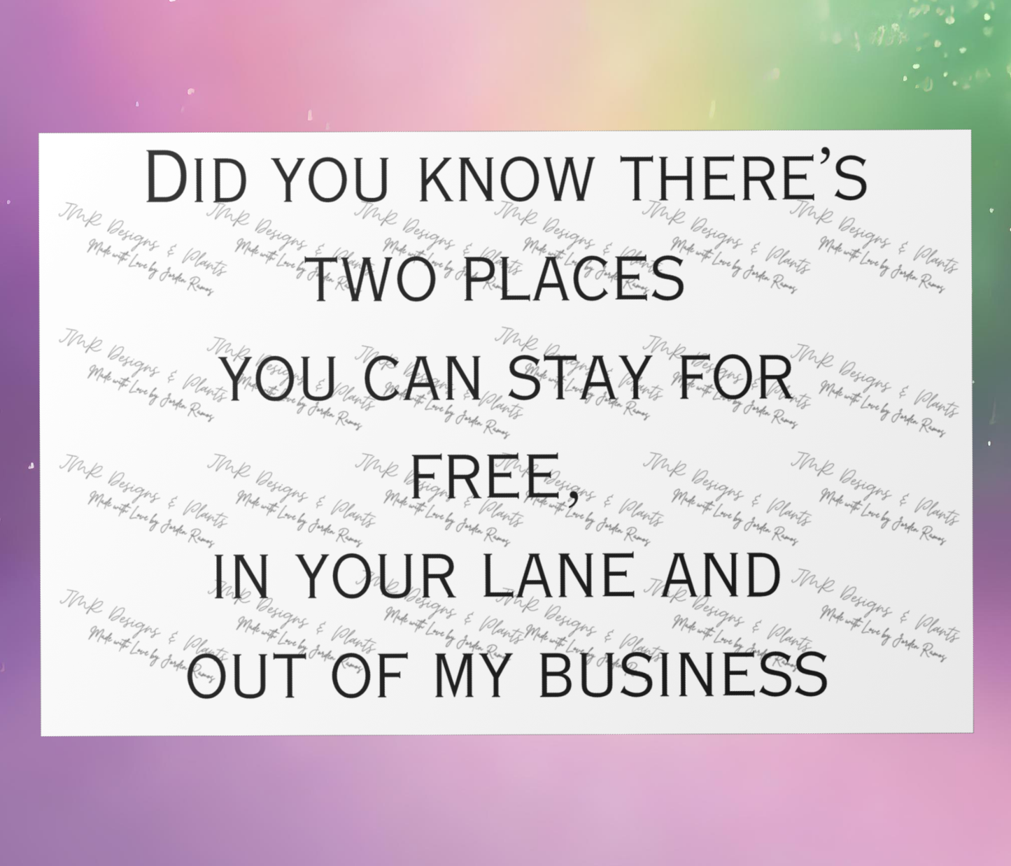 10"X8"/12"X8" Wall Decor Did you know there two places you can stay for free