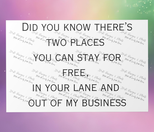 10"X8"/12"X8" Wall Decor Did you know there two places you can stay for free