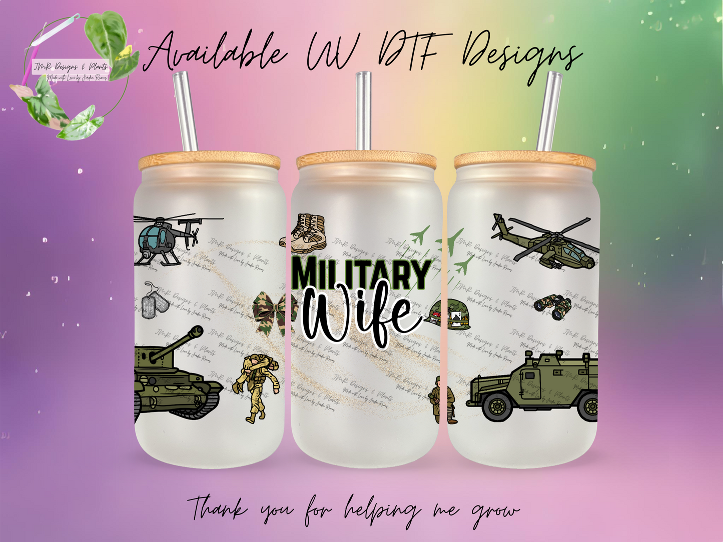 16/20 oz Wrap Military Wife