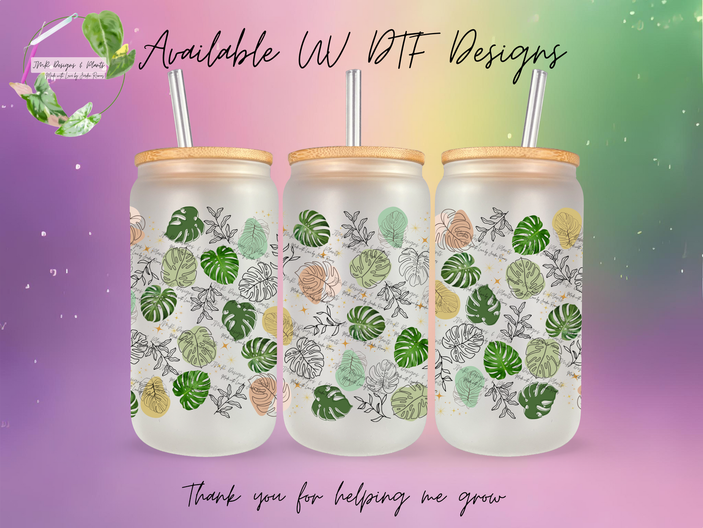 16/20 oz Wrap Monstera Leaf MultiColor