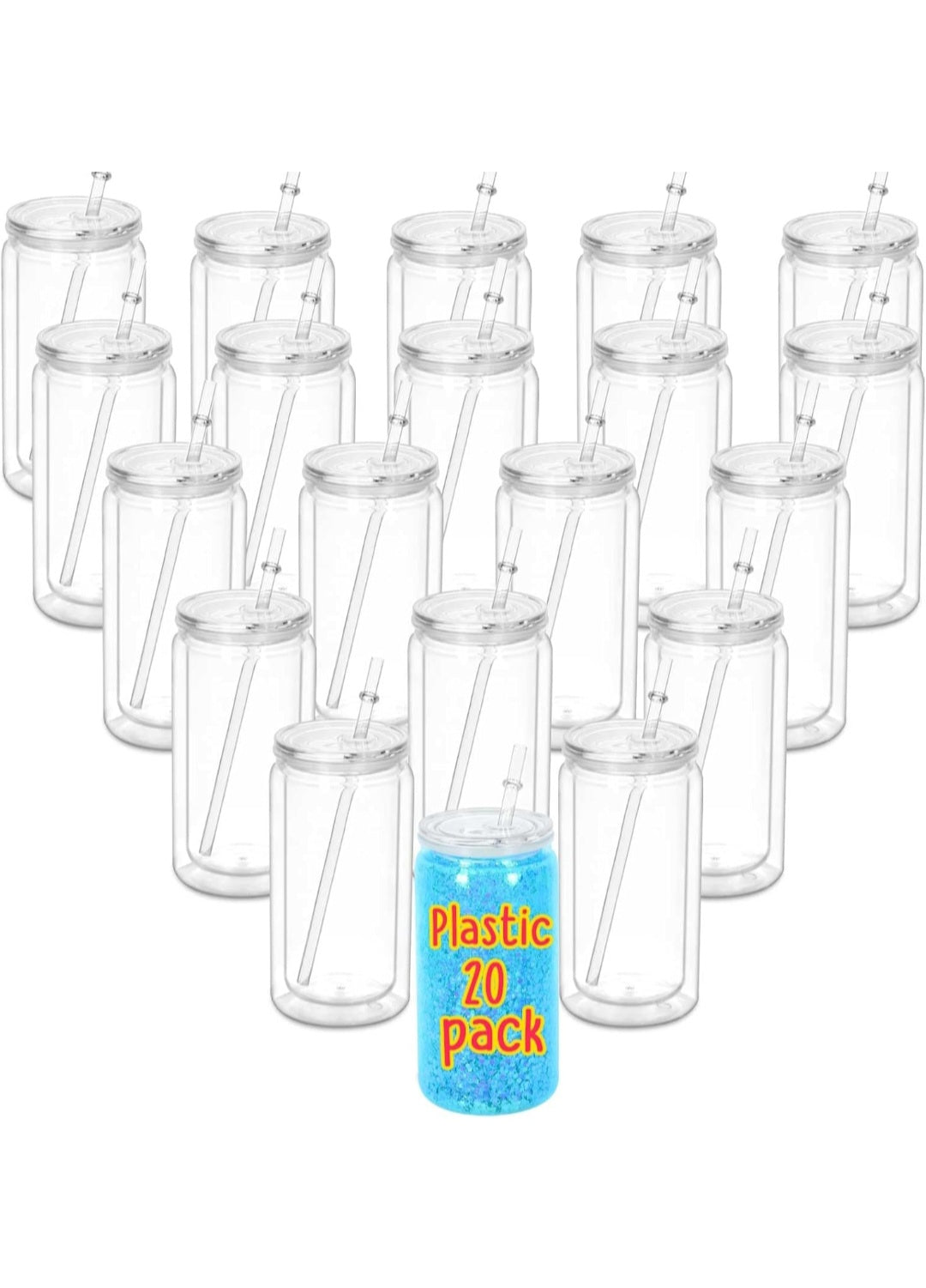 16 oz Acrylic Snow Globe Tumbler