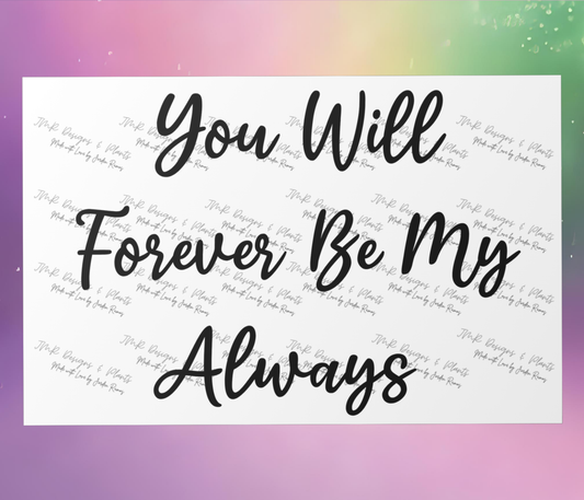 10"X8"/12"X8" Wall Decor You will forever be my always