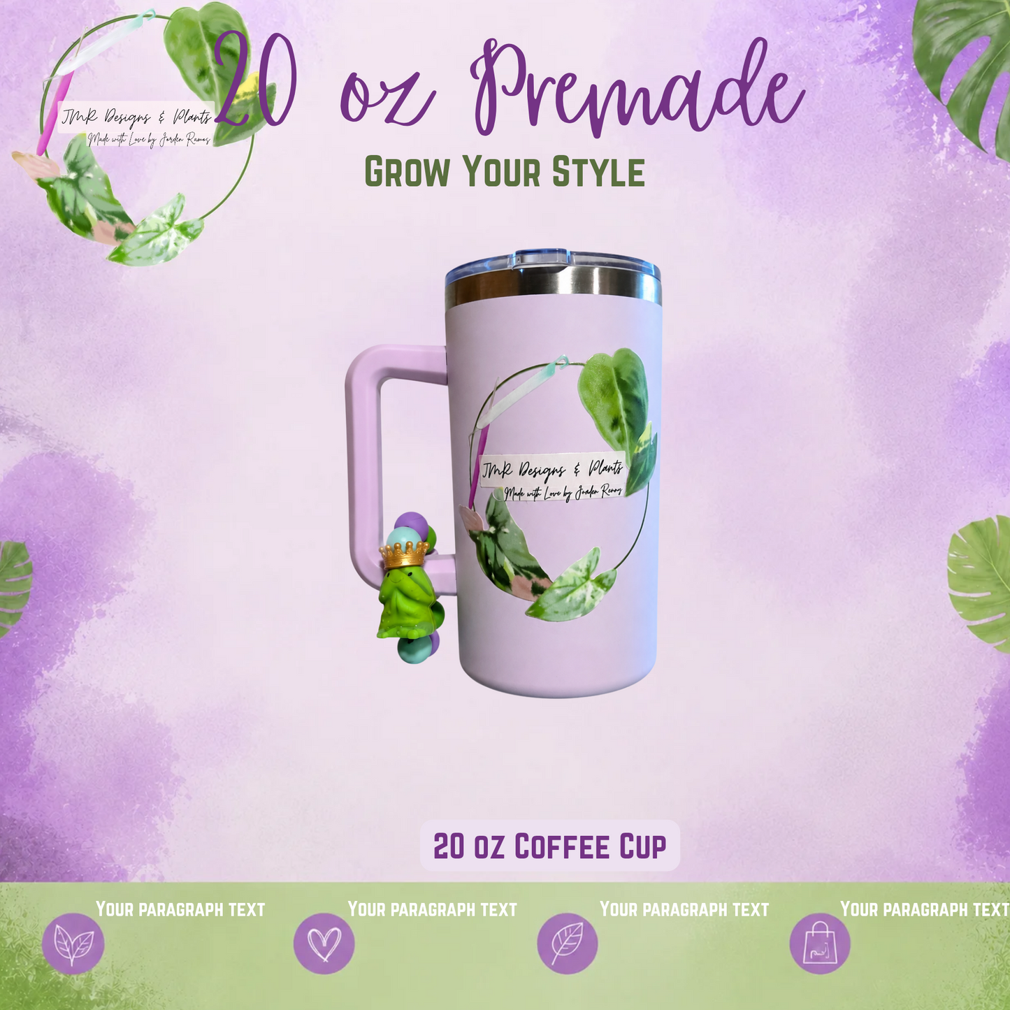 Premade 20 oz Coffee Cup Tumbler