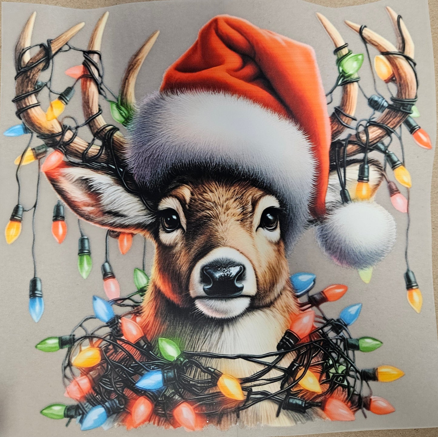 DTF Apparel Deer W/ Christmas Lights