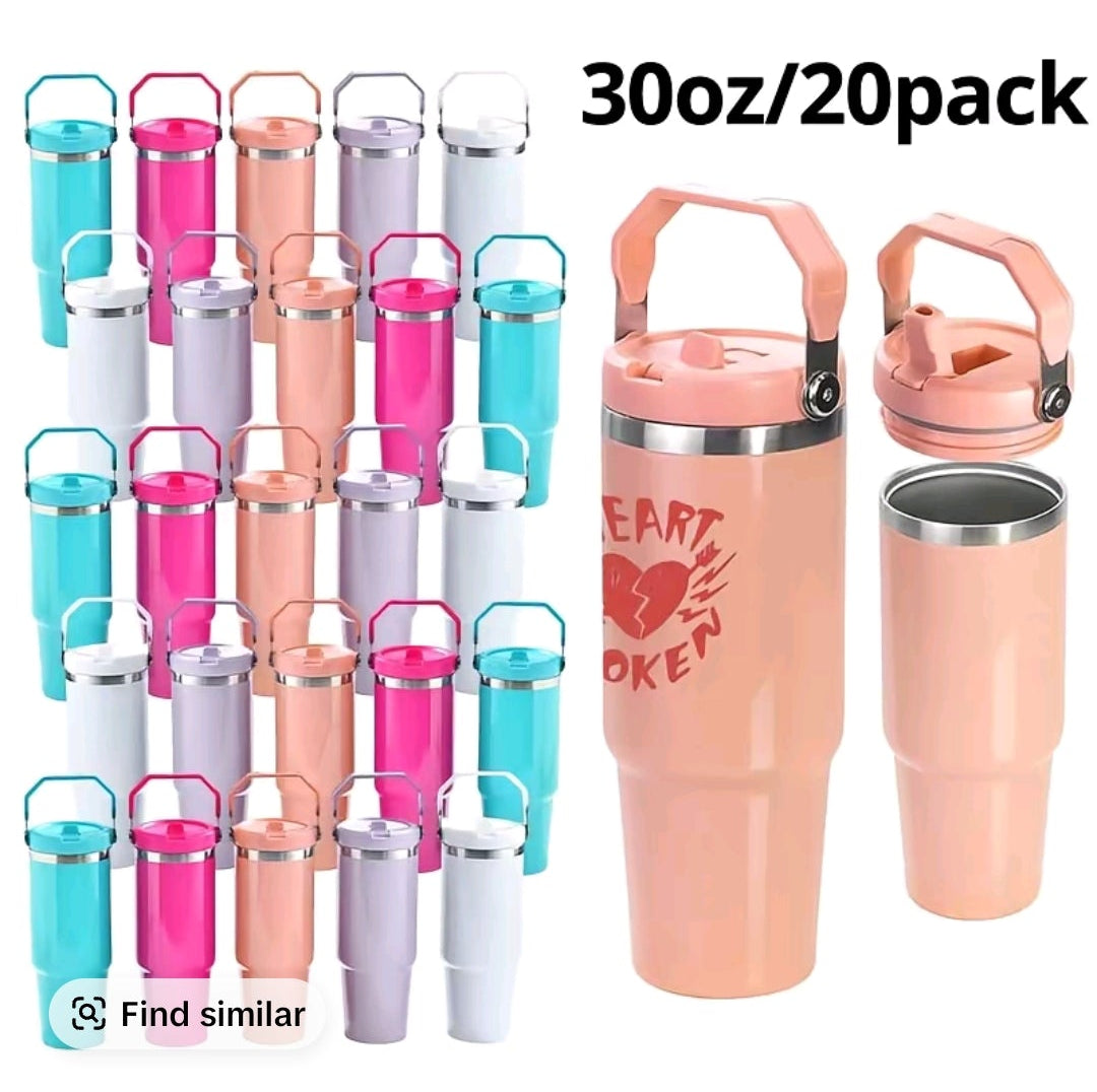 30 oz Stainless Steel Tumbler with Handle