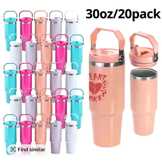 30 oz Stainless Steel Tumbler with Handle