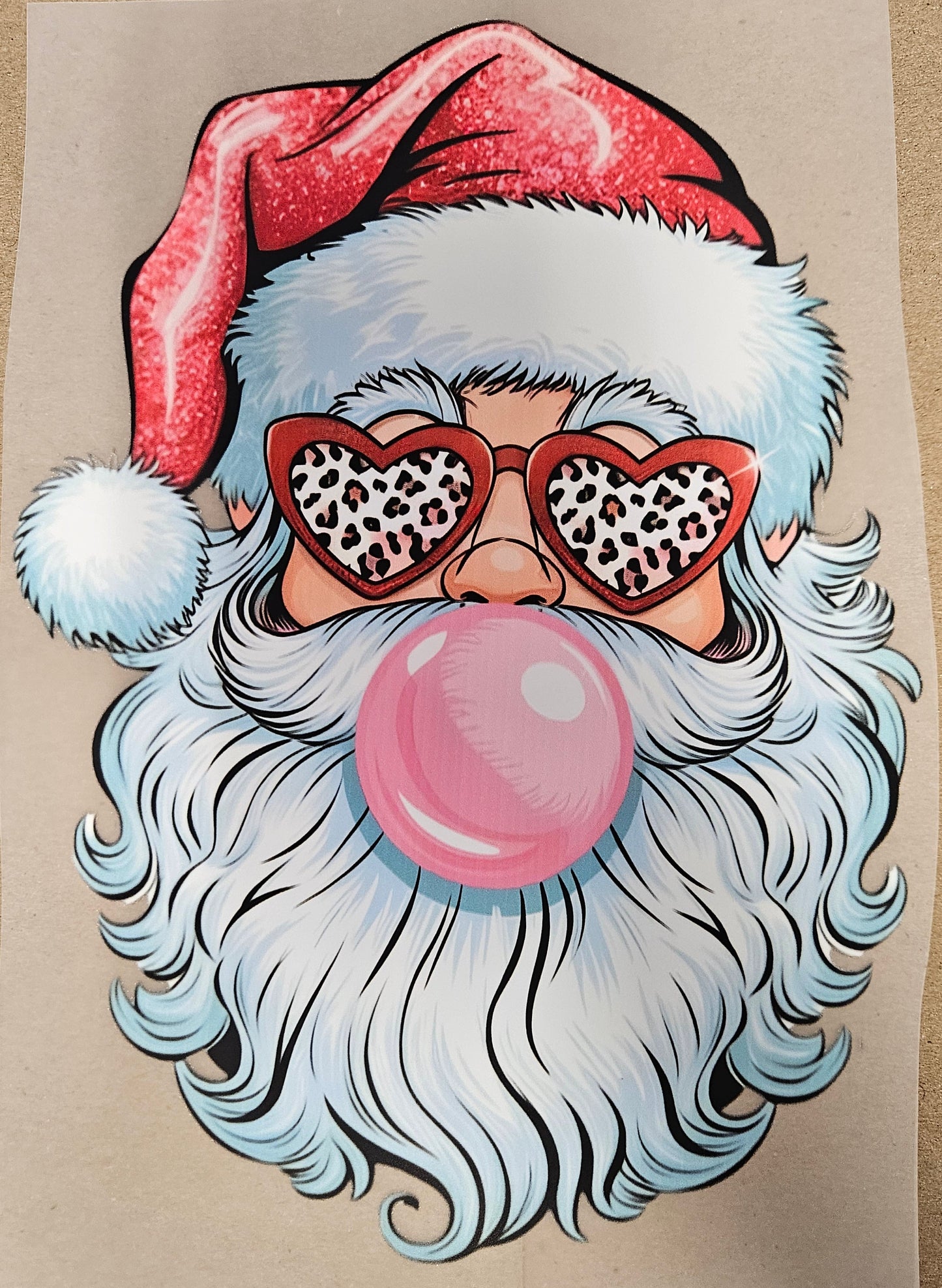 DTF Apparel Santa Bubble Gum
